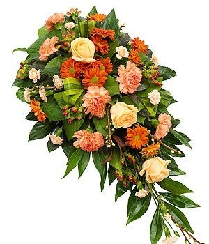 Funeral Spray - Orange Single Ended Spray