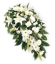 Funeral Spray - Spray White & Green