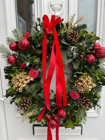 Red & gold Christmas Wreath