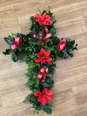 Decorated holly cross