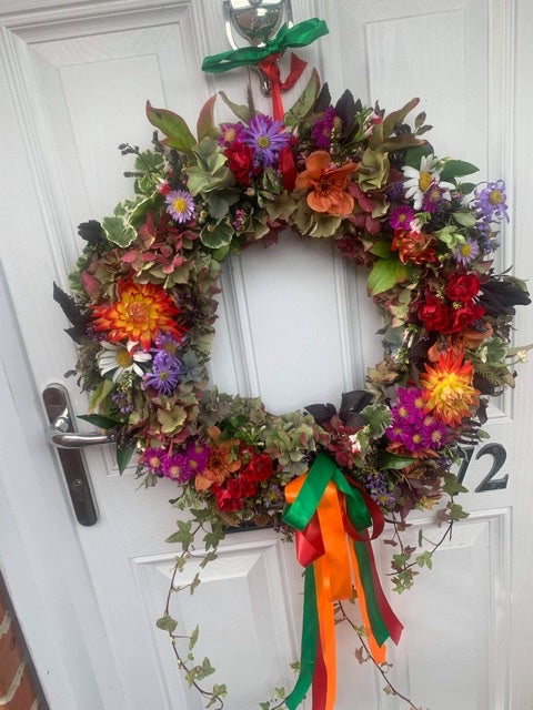 Colourful Autumn door wreath