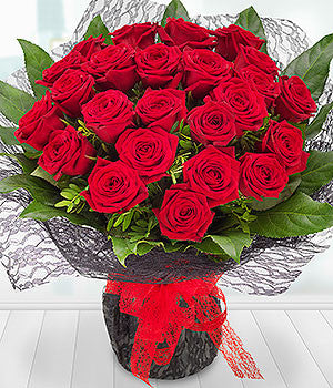 Two dozen loving red roses