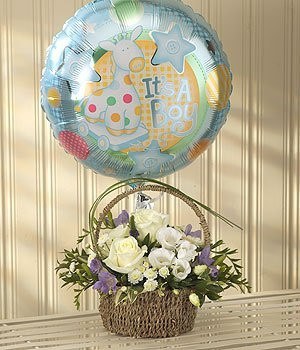 Basket - Blue Bundle Of Joy Balloon Gift Set