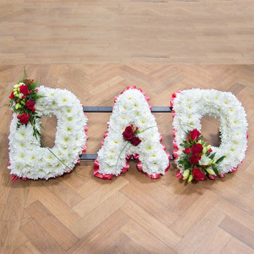 Funeral Flowers - 'Dad' Lettering