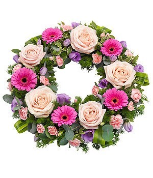 Funeral Flowers - Pink Wreath