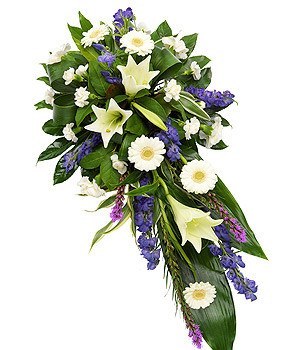 Funeral Spray - Purple And White Single Ended Spray